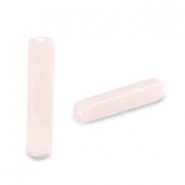 Glasperlen Tube 4x20mm Nude pink